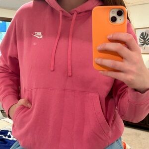 neon pink nike hoodie